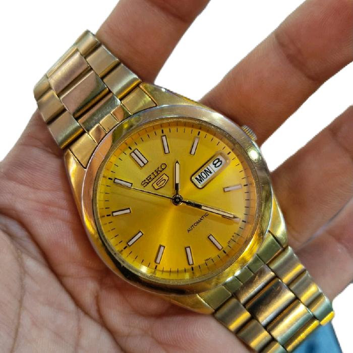 SEIKO 7s26-0420/seiko 5 automatic japan gold bekas/second.