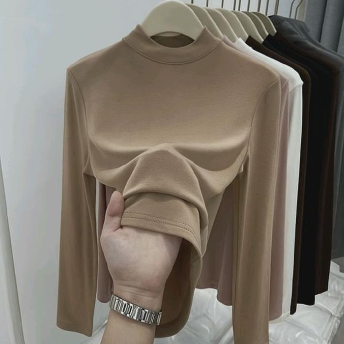 Manset Inner Atasan Wanita Lengan Panjang Ramping Elegan | Manset Premium Wanita Setengah Turtleneck