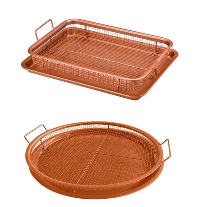 Aveline Cooper Crisper Tray Fika Oven Tray Peniris Minyak Cooling Rack Baking Tray Multifungsi Peman