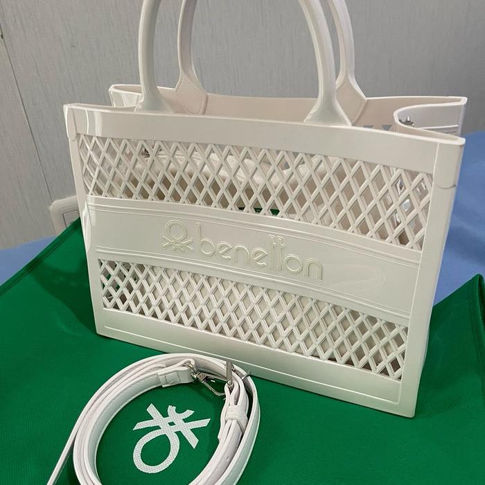Benetton rubber handbag with sling