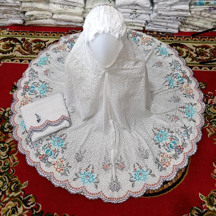 Mukenah Katun Paris Salur full Bunga Kristik Keliling Khas Bukittinggi