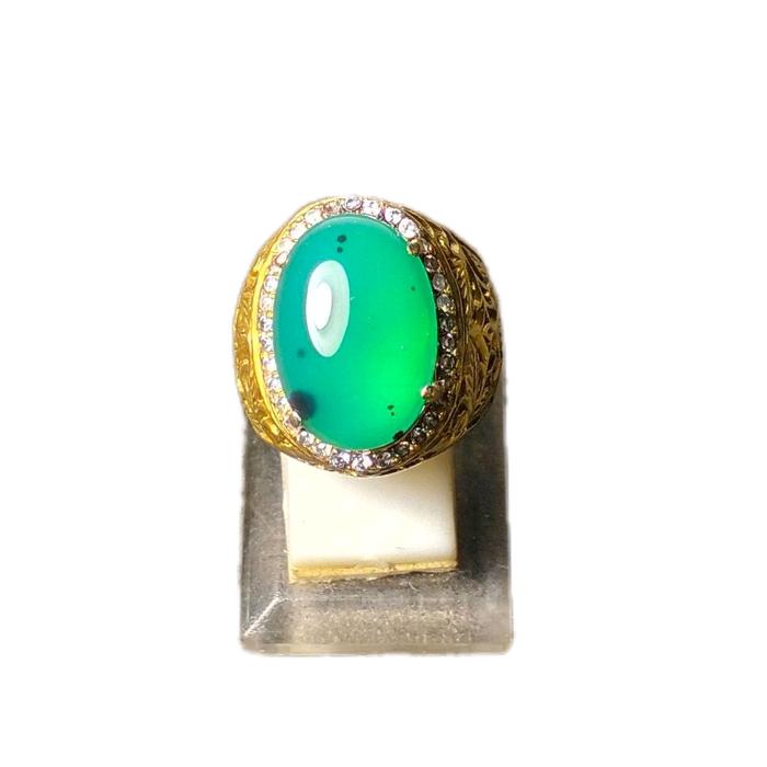 Cincin Batu Akik Hijau Garut Cikolak - BGT075