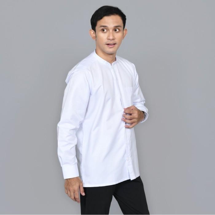 G♫Q7 BAJU KOKO PRIA RITA RICCI PUTIH POLOS GARIS TIMBUL U☛K1