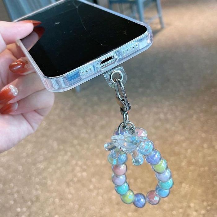 Plastik Mika Bening Centolan Holder Gantungan HP Phone Chain