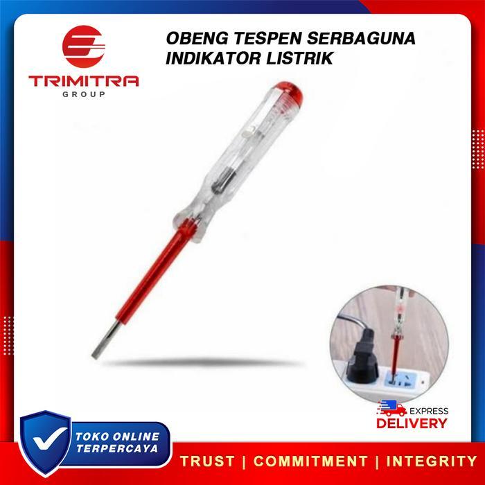 Obeng Tespen Test Aliran Tegangan Listrik LED Indikator Merah Testpen