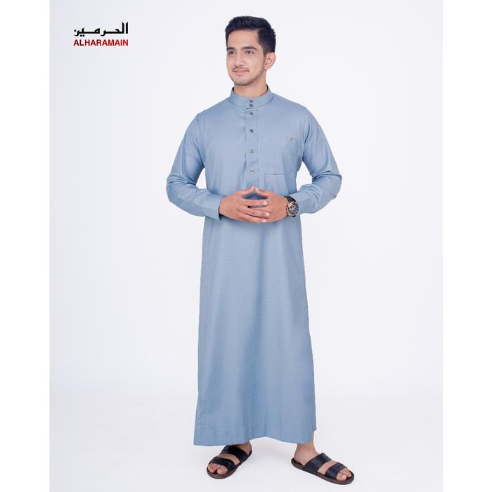 Diskon Al Haramain Jubah / Gamis Pria Dewasa Wol 07 B | Silver | Biru Telur Asin
