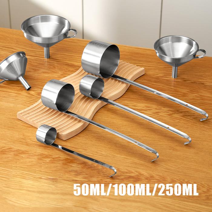 Sendok Cair Dapur / Sendok Kait Anggur Stainless / 50ml 100ml 250ml Sendok Takar Stainless Steel