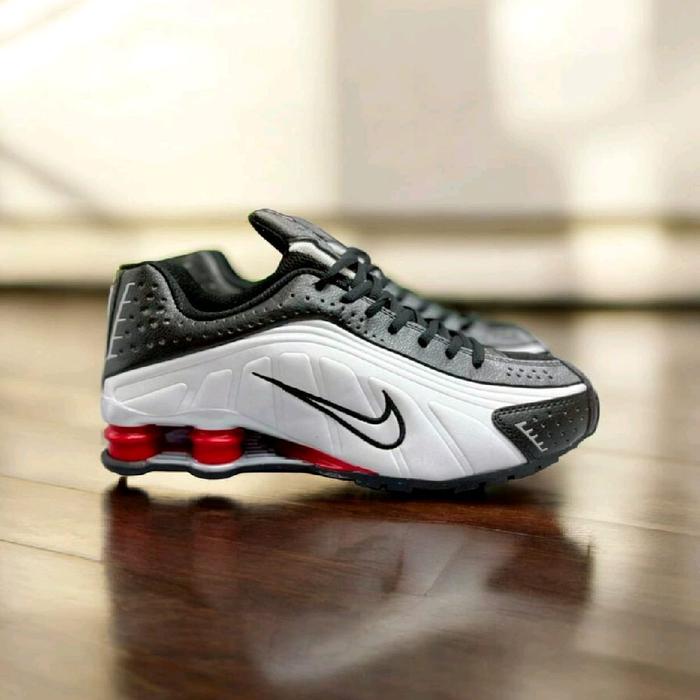 Sepatu Nike Shox R4 Black White Red Original BNIB