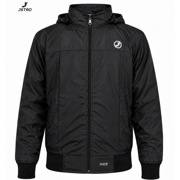 Jstro Jaket Parasut Pria Windbreakers Outdoor Blackfull Stylish