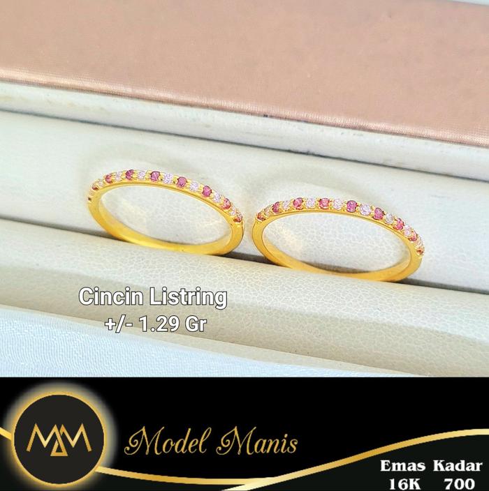 Cincin listring pink maroon emas kuning 700 kadar 16k