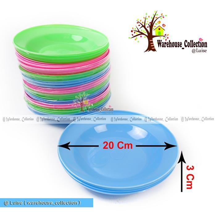 (1 LUSIN/ 12 BJ) MURAH!! PIRING MAKAN PLASTIK 8 "inch/PIRING PLASTIK / PIRING SAJI // PIRING PLASTI