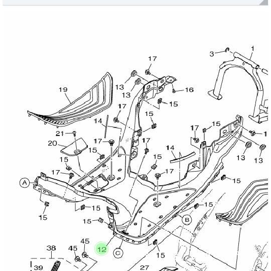 BORDES DEK PIJAKAN KAKI YAMAHA LEXI lexi ASLI YAMAHA B3F