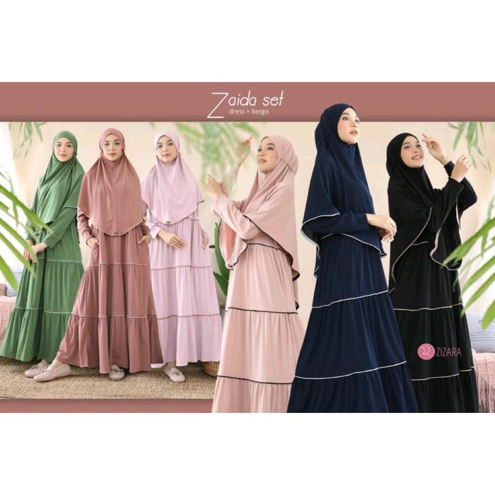 ZAIDA SET BERGO BY ZIZARA | Gamis Zaida | | Bergo Radwah D |