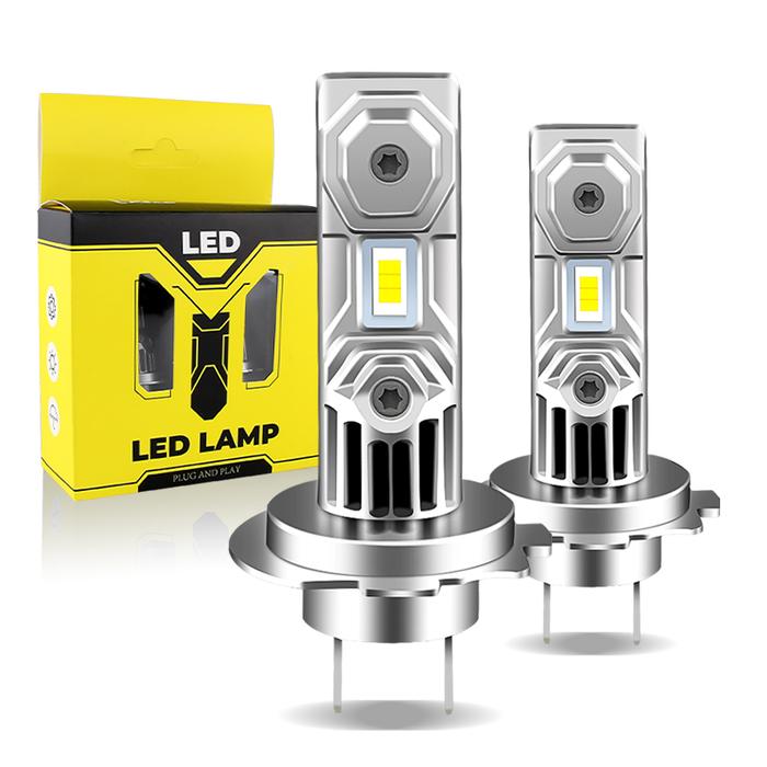 Terlaris, 2X Mini LED H7 Fanless LED Headlight Bulb 60W 6000K H7 Head