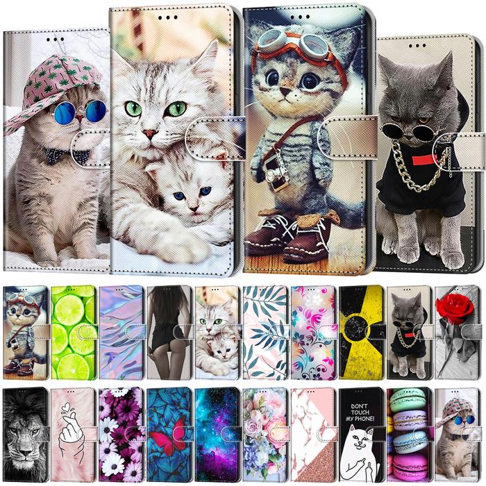 Cat Wallet Case For Oppo A52 A72 A92 Flip Case OppoA 92 72 52 OppoA92