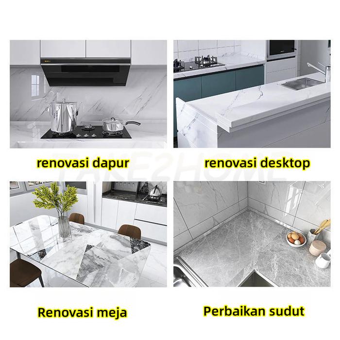 Dinding Dapur Walpaper Bahan Alumunium Foil/Wallpaper Stiker Meja/Stiker Meja Wallpaper Marmer Stike