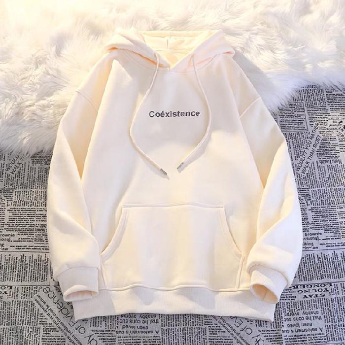 Hoodie Jumbo Bigsize COEXISTENCE Jaket Fleece Korean Style Wanita Pria Oversize 6XL 5XL 4XL 3XL 2XL 