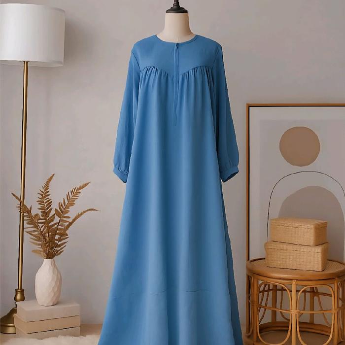 Gamis Polos - Gamis Crinkle Airflow Jumbo - Dress Muslim Putih