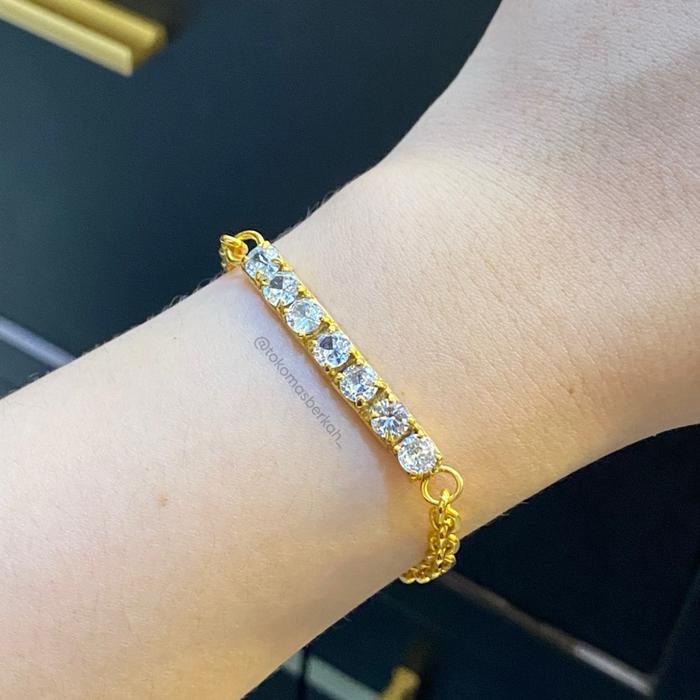 Gelang motif rantai mama zio kecil lapis emas 24k (150ml)
