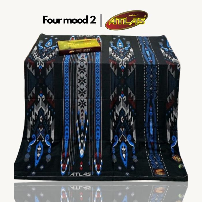Sarung Atlas Idaman 555 Harmoni Kembang Motif BHS SGE JLC mix no 1 Hitam Halus Sarung Pria Muslim Su
