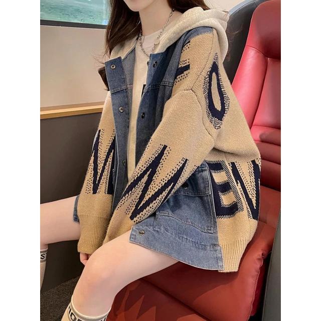 JAKET DENIM ZIGZAG OVERSIZE - JAKET ZIPPER HOODIE GAYA KOREAN