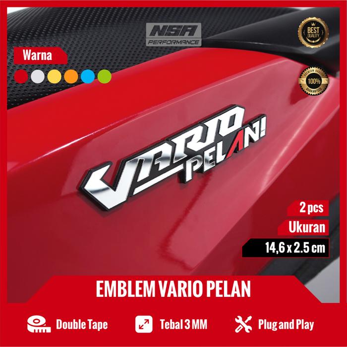 NSA Emblem VARIO PELAN Aksesoris Vario Emlem VARIO 125 timbul logo MOTOR VARIO Stiker VARIO Timbul