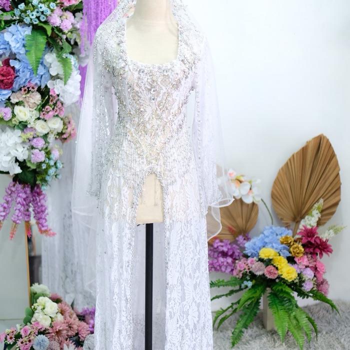 KEBAYA AKAD DADA KOTAK,KEBAYA AKADNIKAH PUTIH MODERN,KEBAYA AKAD PUTIH,KEBAYA AKAD NIKAH PUTIH MODE