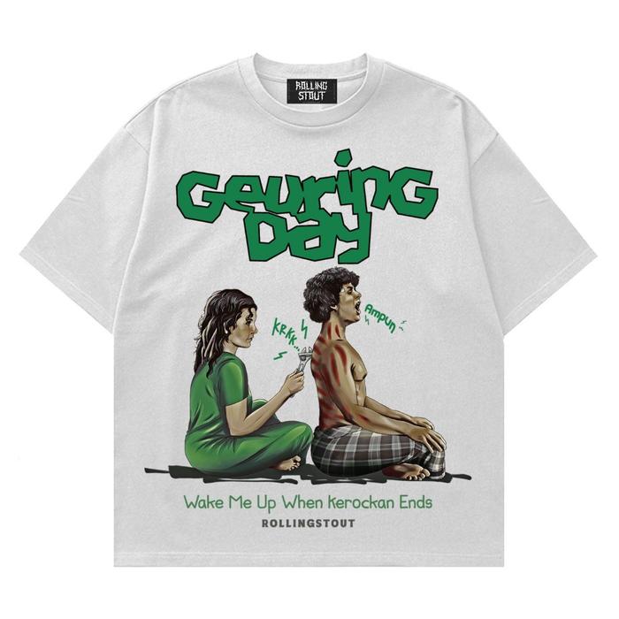 Rollingstout T-shirt White | GeuringDay | KaosBand Pria Wanita Greenday Tour