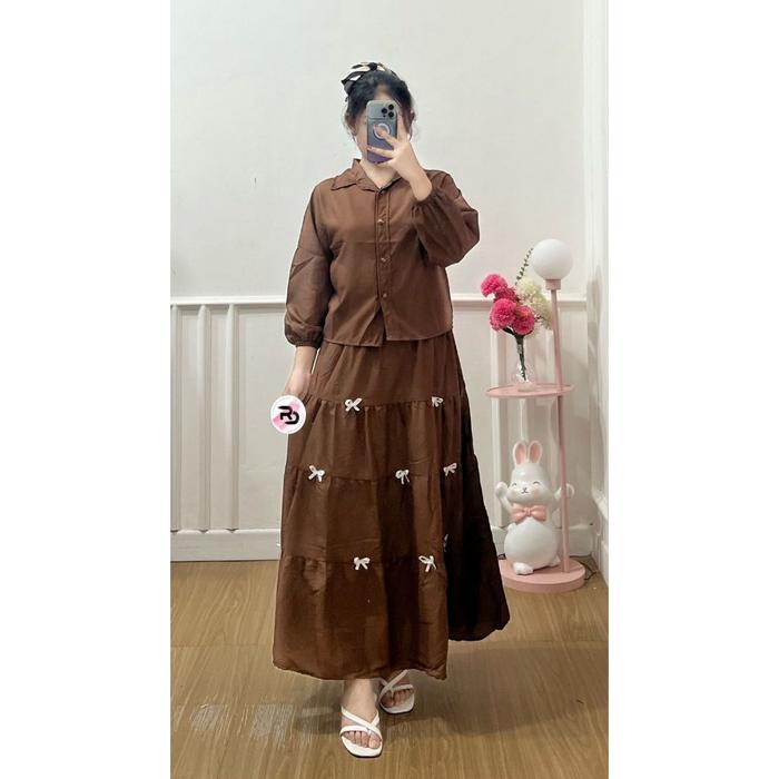 NEW One Set Zefa / Setelan Kemeja + Rok Wanita