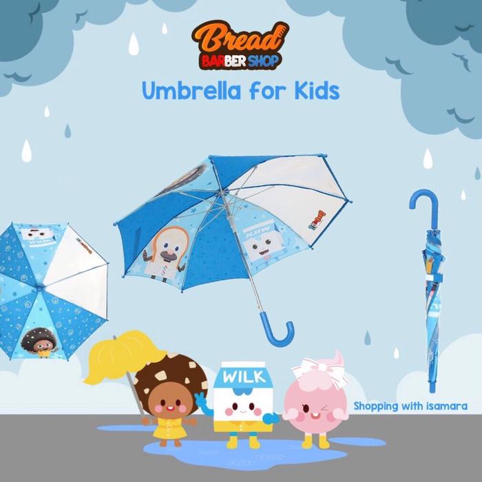 ￼Bread Barbershop Umbrella for Kids / Payung mr. Bread, Wilk, Choco