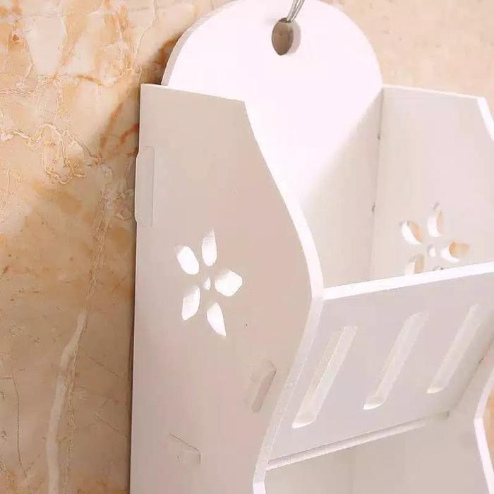 Rak dinding gantung shabby chic 3 sekat rak kosmetik vintage serbaguna