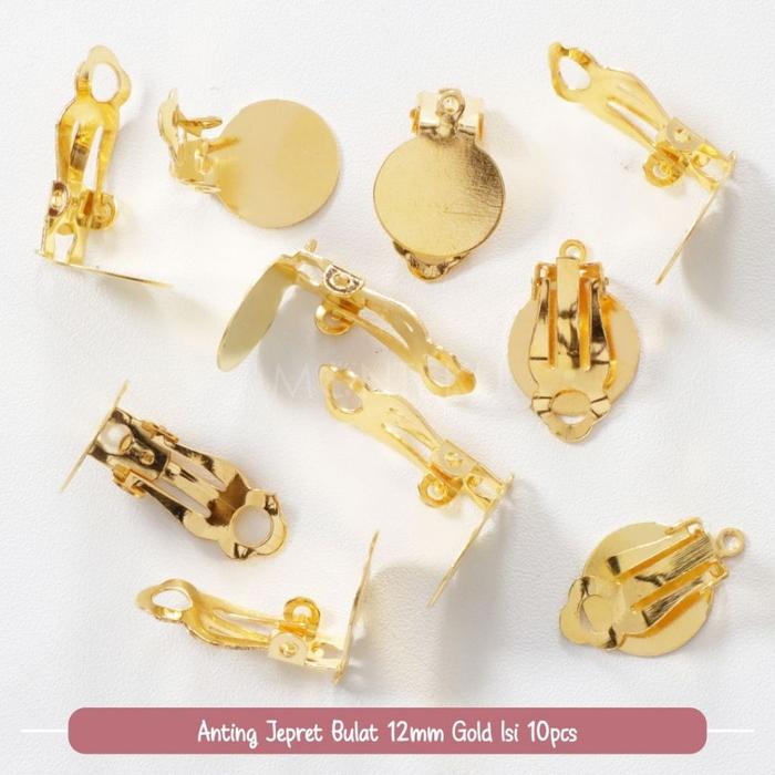 10pcs Bahan Anting Jepit Besi DIY