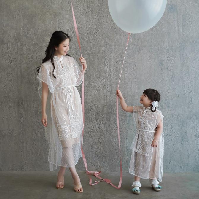 Little Dates Aura Label - Tabita Dress In White - Dress Lebaran / Dress Lebaran Anak Perempuan