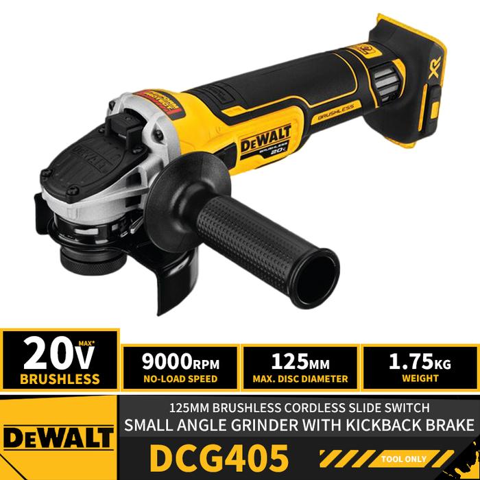 DEWALT DCG405 125MM Brushless Cordless Slide Switch Small Angle