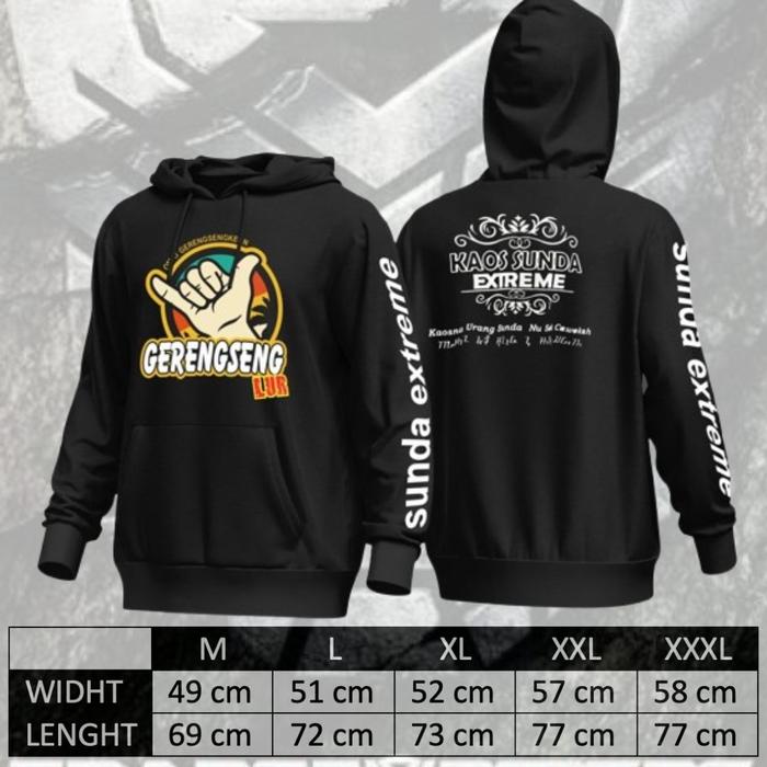 HOODIE GERENGSENG | kaos sunda extreme original | lengan Pendek |exktrim | kaos | kaos distro | kaos