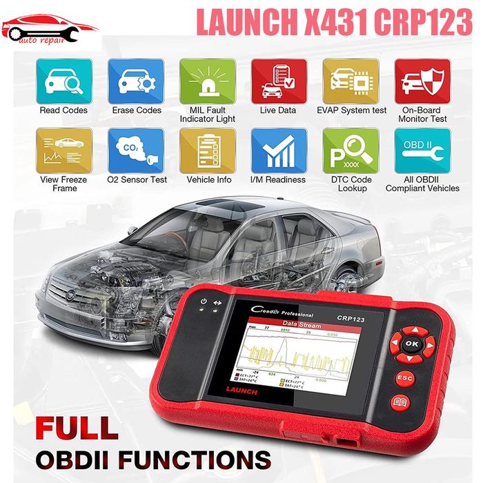 LAUNCH X431 CRP123 Code Reader OBD2 Professional Automotive Scanner