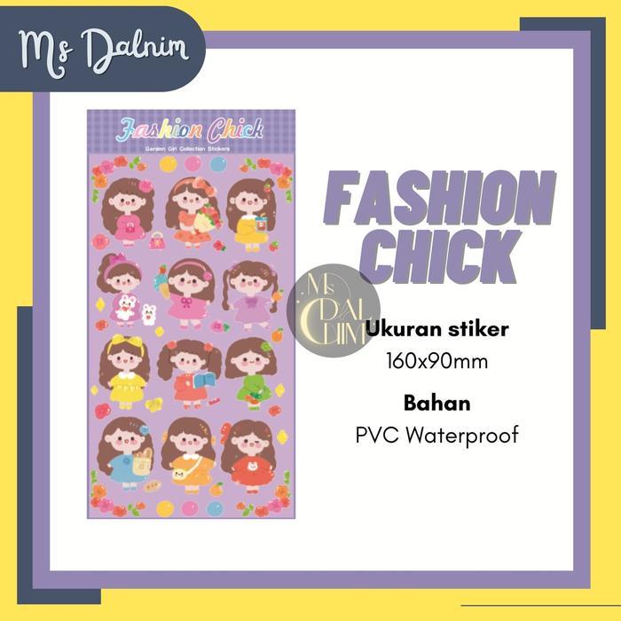 [Ms Dalnim] Stiker Aesthetic Deco Photocard Mengkilap Lucu Colorful Flower Garden Girl Bunga Dekoras