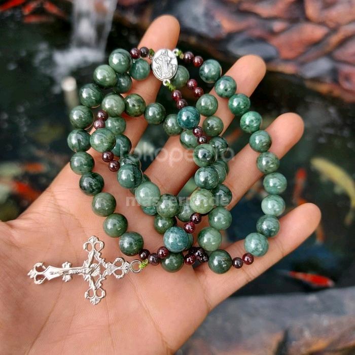 Kalung Rosario Batu Giok Asli Burma Gr A Validasi Lab Indonesia Berkualitas