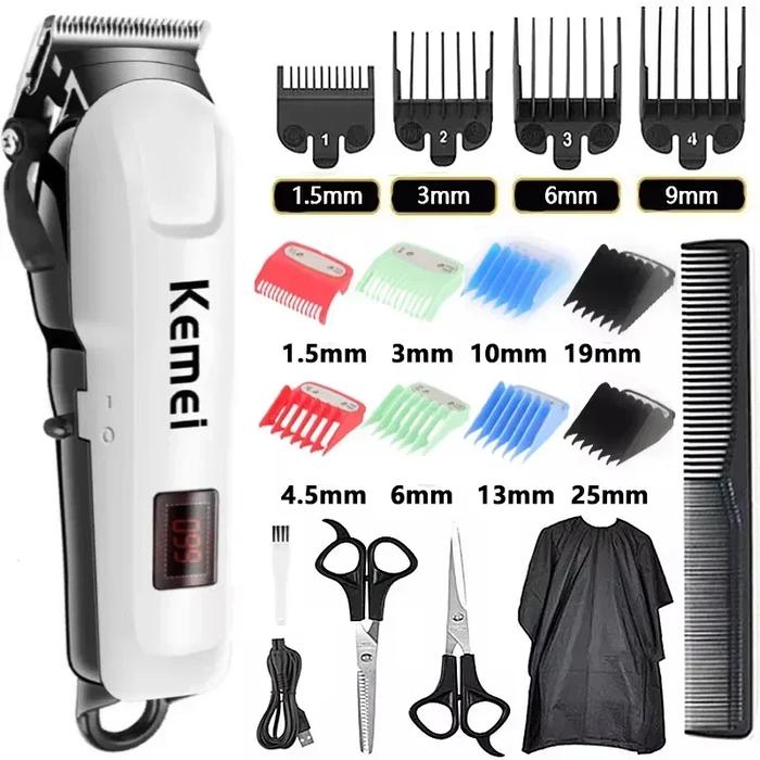 Kemei Hair Clipper Or Blade Hair Cut Maching Wireless Trimmer Men Professional Clipper Machine Recha