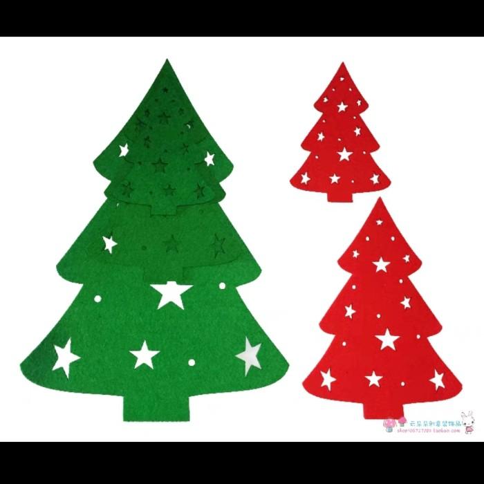 pohon natal tempel dinding flanel ornamen dekorasi xmas christmas tree