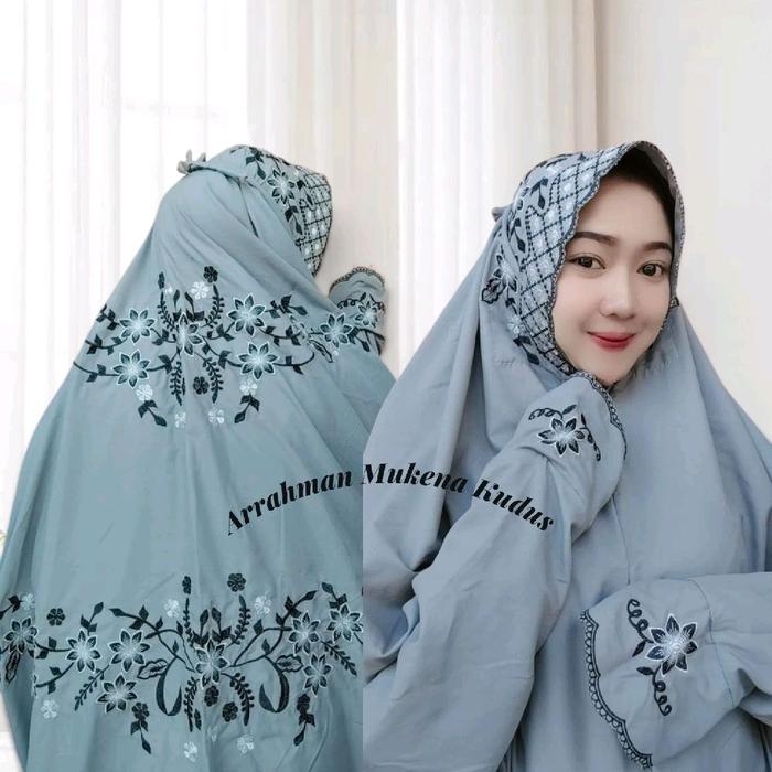 MUKENA DEWASA TERUSAN BAHAN KATUN MIKRO KAIN WARNA WARDAH DAN ABU