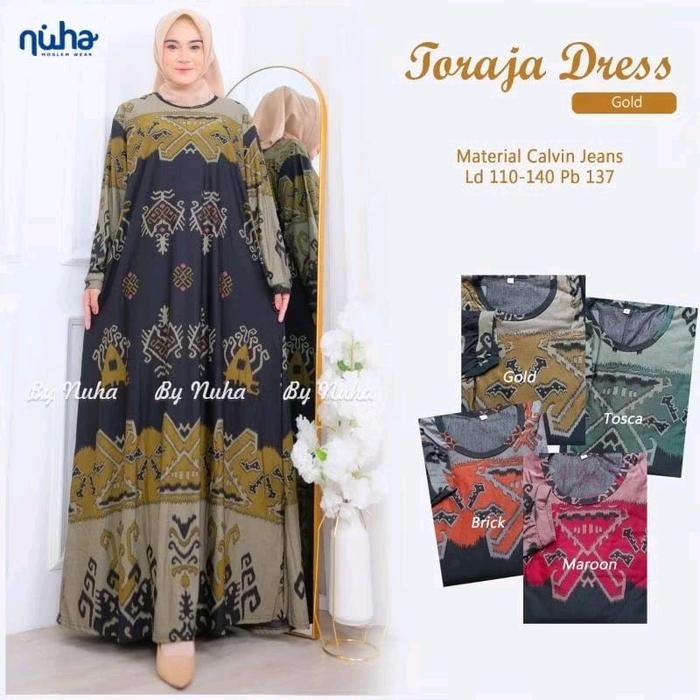 jumbo maxy gamis jumbo ld 115 muslim bahan adem toraja nuha original