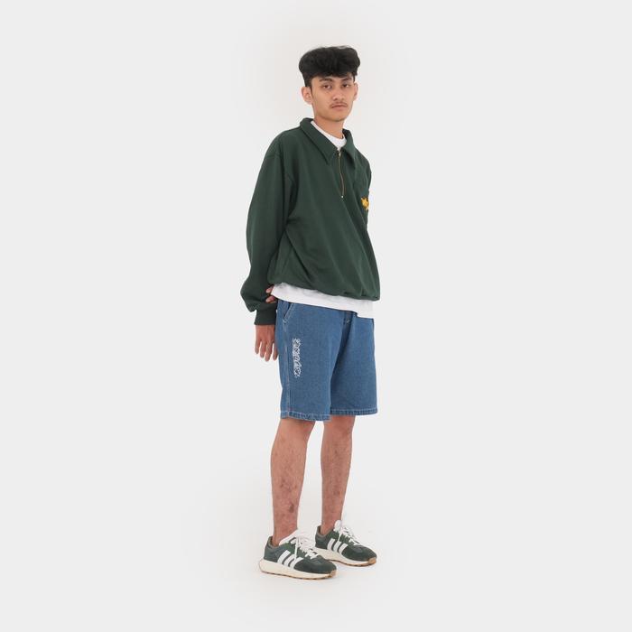 Crsl Chilo Polonian Sweatshirt | Green | Sweater Fleece Hoodie Uni Pria Wanita | Halfzip Crewneck Sw