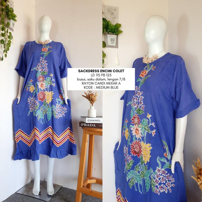 sackdress encim LD 110-115 | busui friendly | daster lengan pendek batik cap
