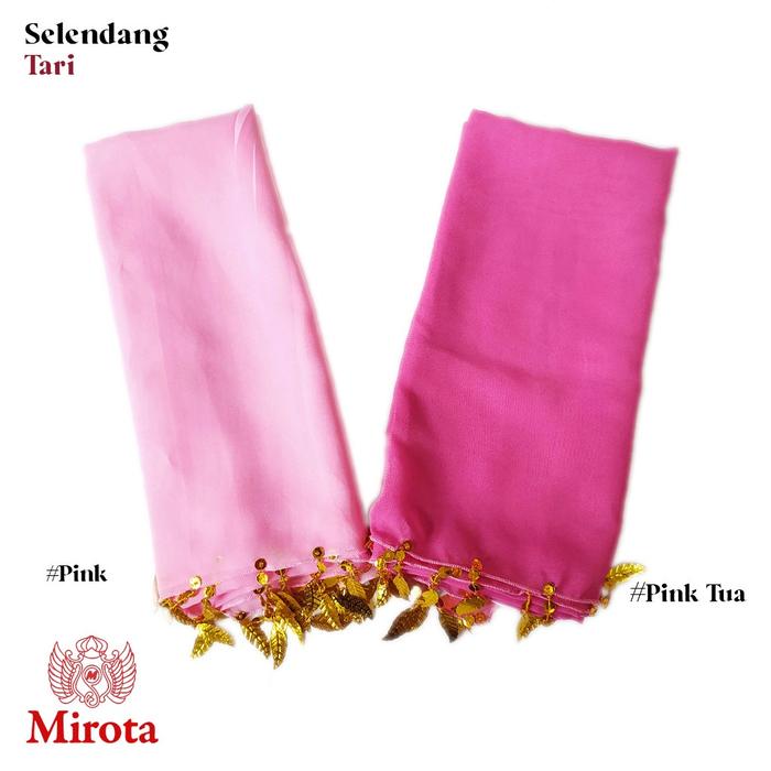 Selendang Tari Sifon Besar Aksen Daun Emas