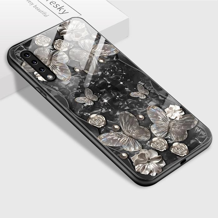 Compitable With Samsung A50 A30S A50S Untuk Hp Casing Hardcase Ponsel Kaca Cassing Crystal Butterfly