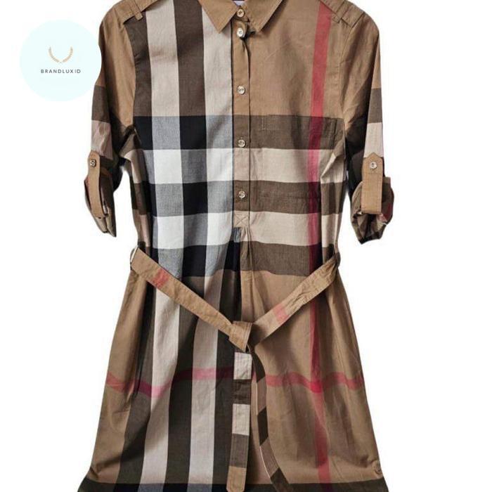 Burberry Kelsy Dress Taupe Brown