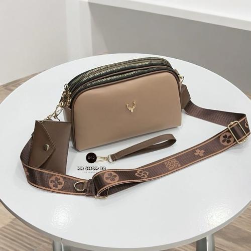 Tas Wanita Selempang 3 Ruang Dengan Kode Alexis Bag Slingbag Cewek Hitam