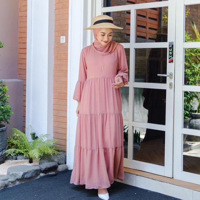 Elmira Dress (FREE PASHMINA) - Baju Muslim Wanita Premium