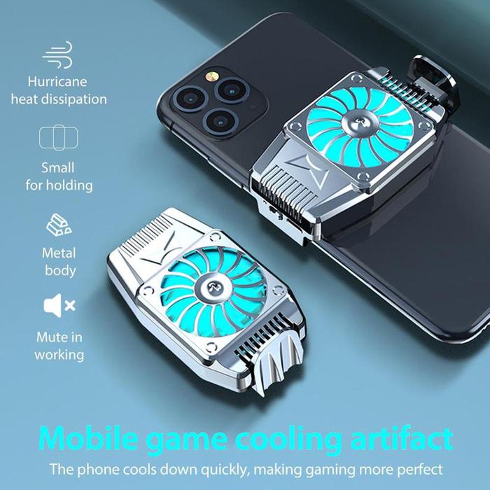 Universal Mini Mobile Phone Cooling Fan Radiator Turbo Hurricane Game